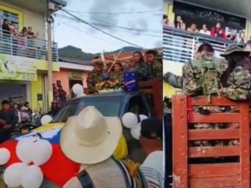 Con pólvora, caravana y música fue el funeral de insurgente que murió atacando a estación de Policía
