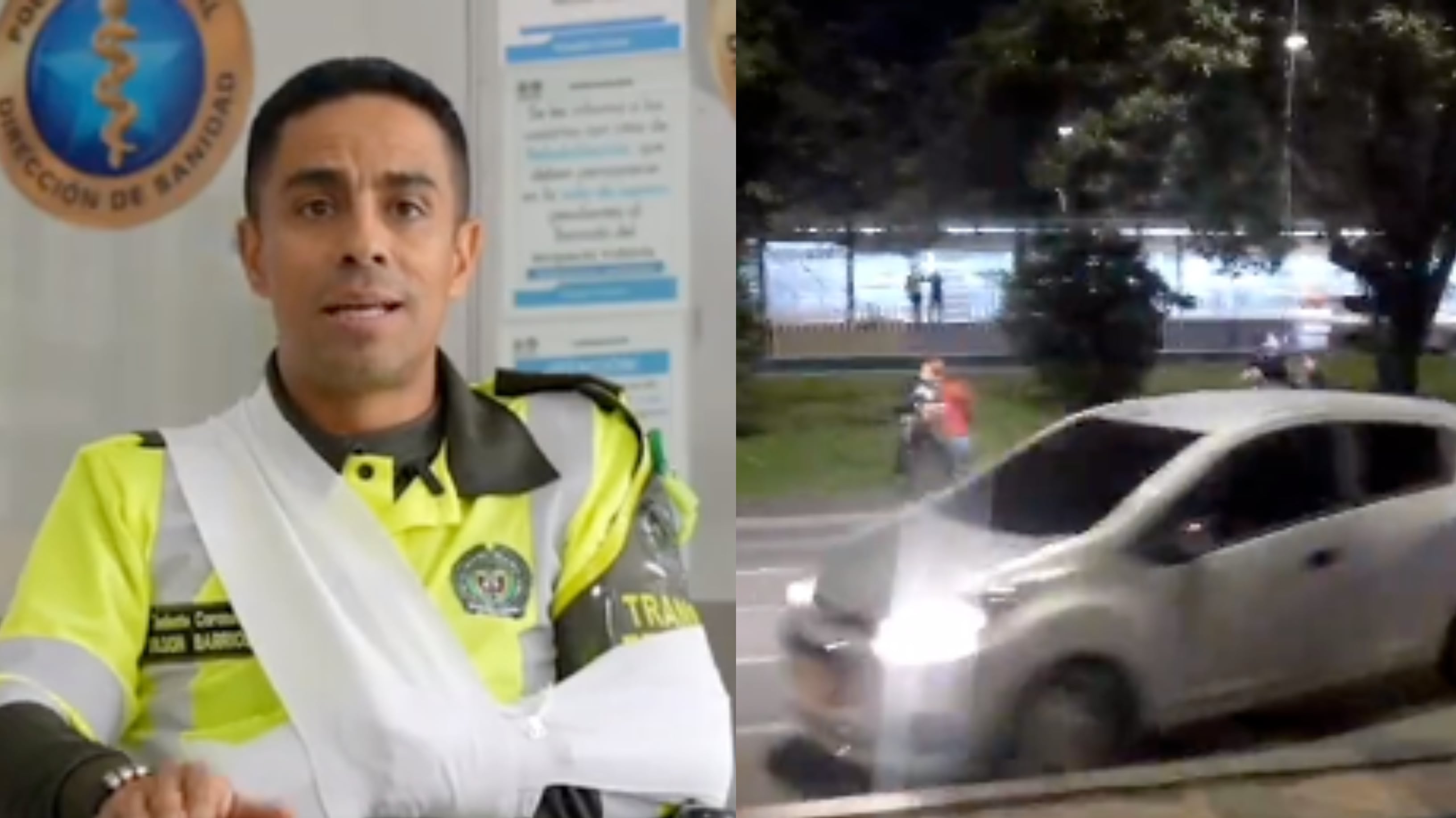 Policía herido en protesta en la madrugada del martes.