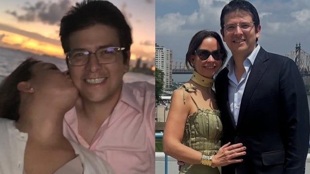 Foto de Miguel Uribe senador asesinado en Bogotá y María Claudia Tarazona.