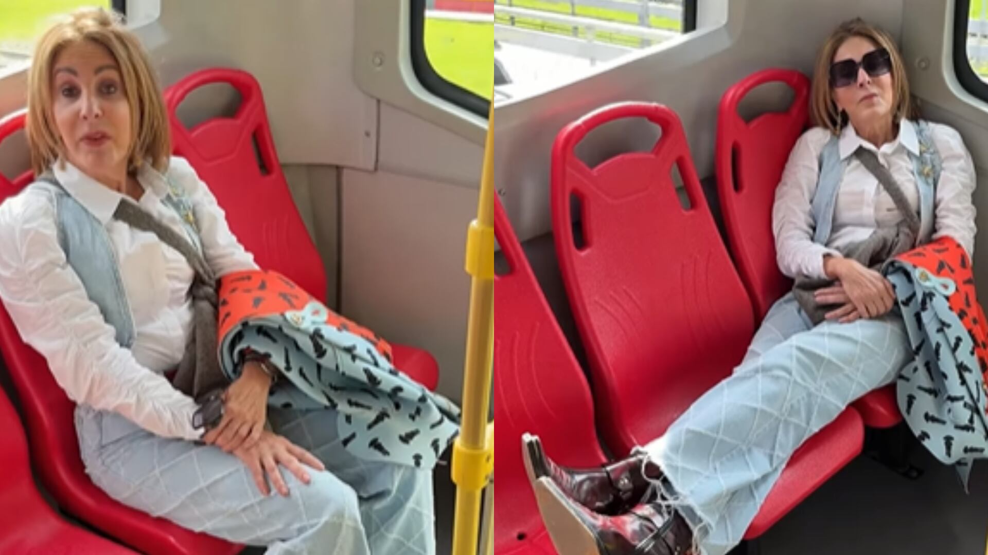 Carmiña Villegas mostró cómo se deben sentar en el TransMilenio