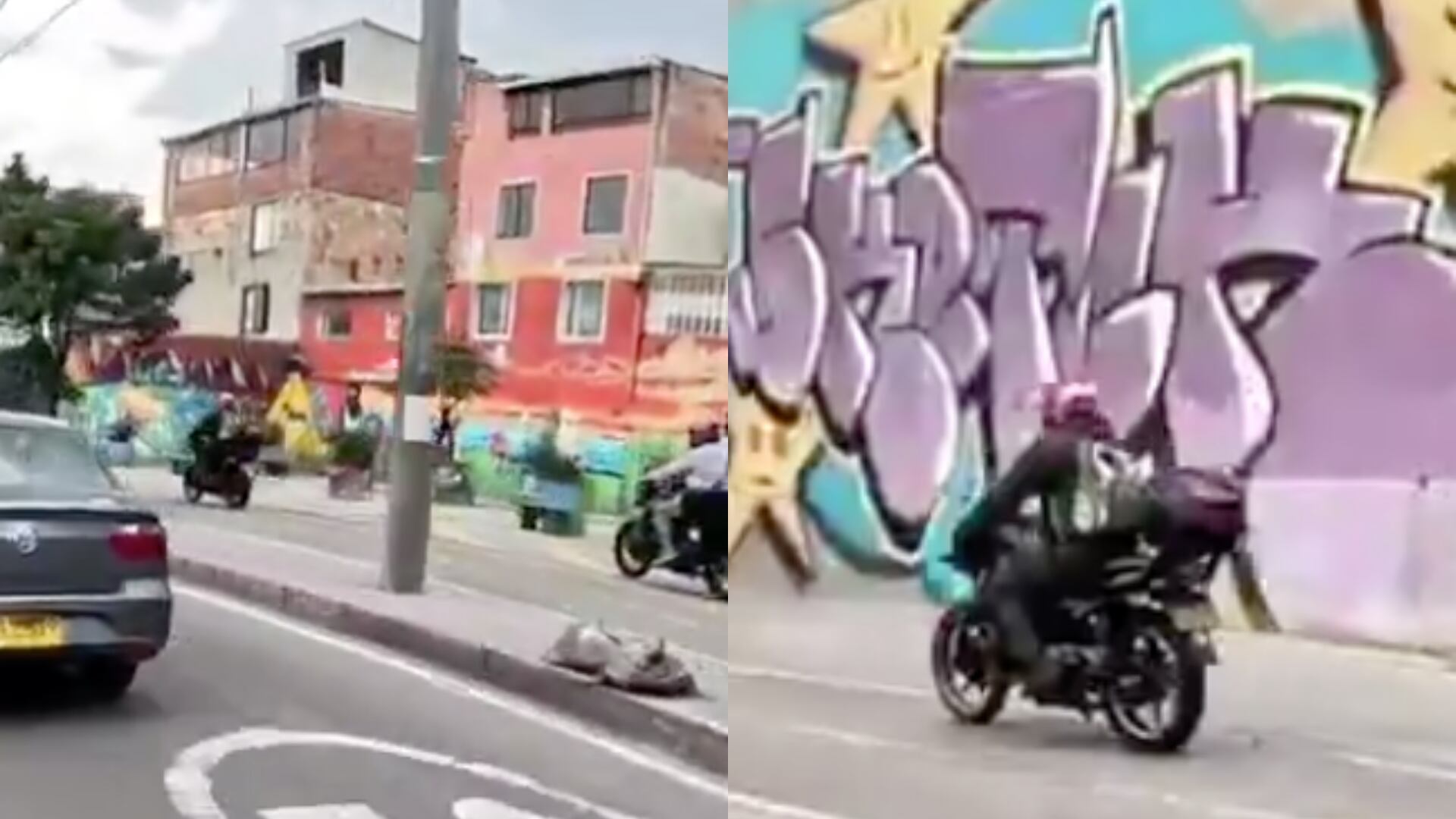 Increíble: ni siquiera sin trancón los moteros de Bogotá respetan los andenes y las ciclorutas de la ciudad