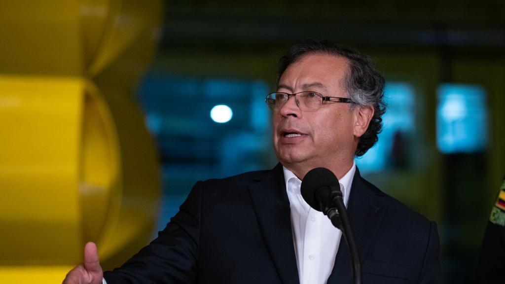 El presidente Gustavo Petro durante una rueda de prensa.