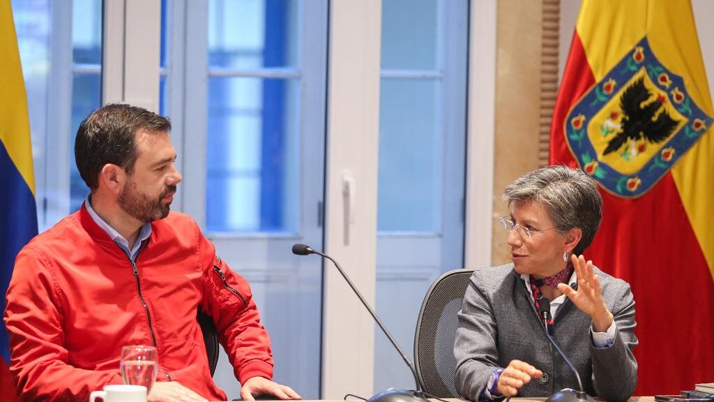 Claudia López y Carlos Fernando Galán en el despacho de la Alcaldía de Bogotá (Prensa Alcaldía de Bogotá)