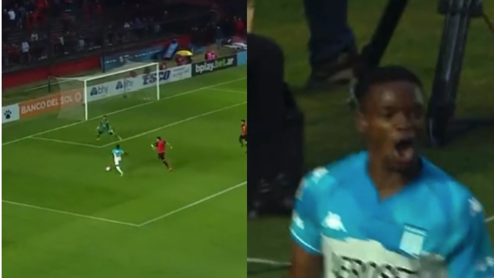 Carbonero anotó el primero gol de Racing ante Colón.