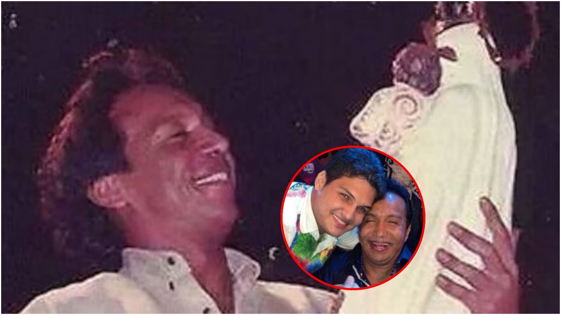 Hijo de Diomedes Díaz se accidentó y seguidores mencionan que se debe a una promesa incumplida a la Virgen del Carmen (Redes sociales e imagen de archivo del hijo de Diomedes Días junto al cantante)