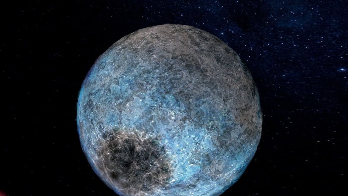 Representación gráfica del nuevo exoplaneta compuesto por agua y roca