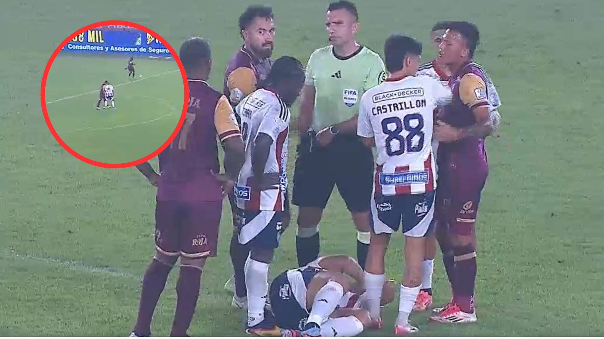 Le metieron un cabezazo a Teófilo Gutiérrez y Tolima se quedó con un hombre menos