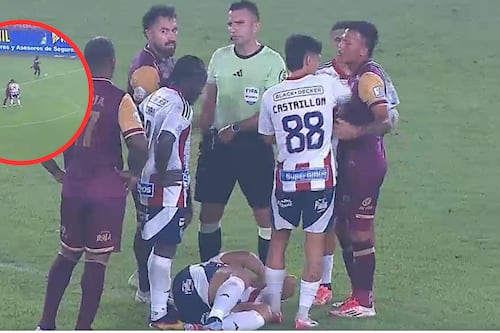 Le metieron un cabezazo a Teófilo Gutiérrez y Tolima se quedó con un hombre menos