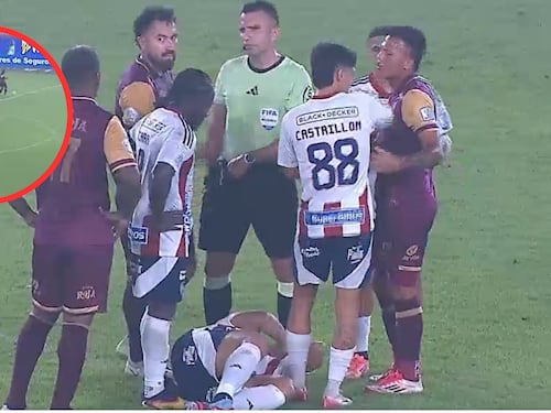 Le metieron un cabezazo a Teófilo Gutiérrez y Tolima se quedó con un hombre menos