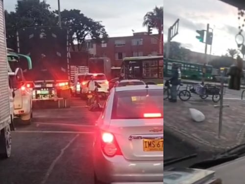 Monumental trancón en la Calle 80 para salir de Bogotá: Hasta TransMilenio está trancado
