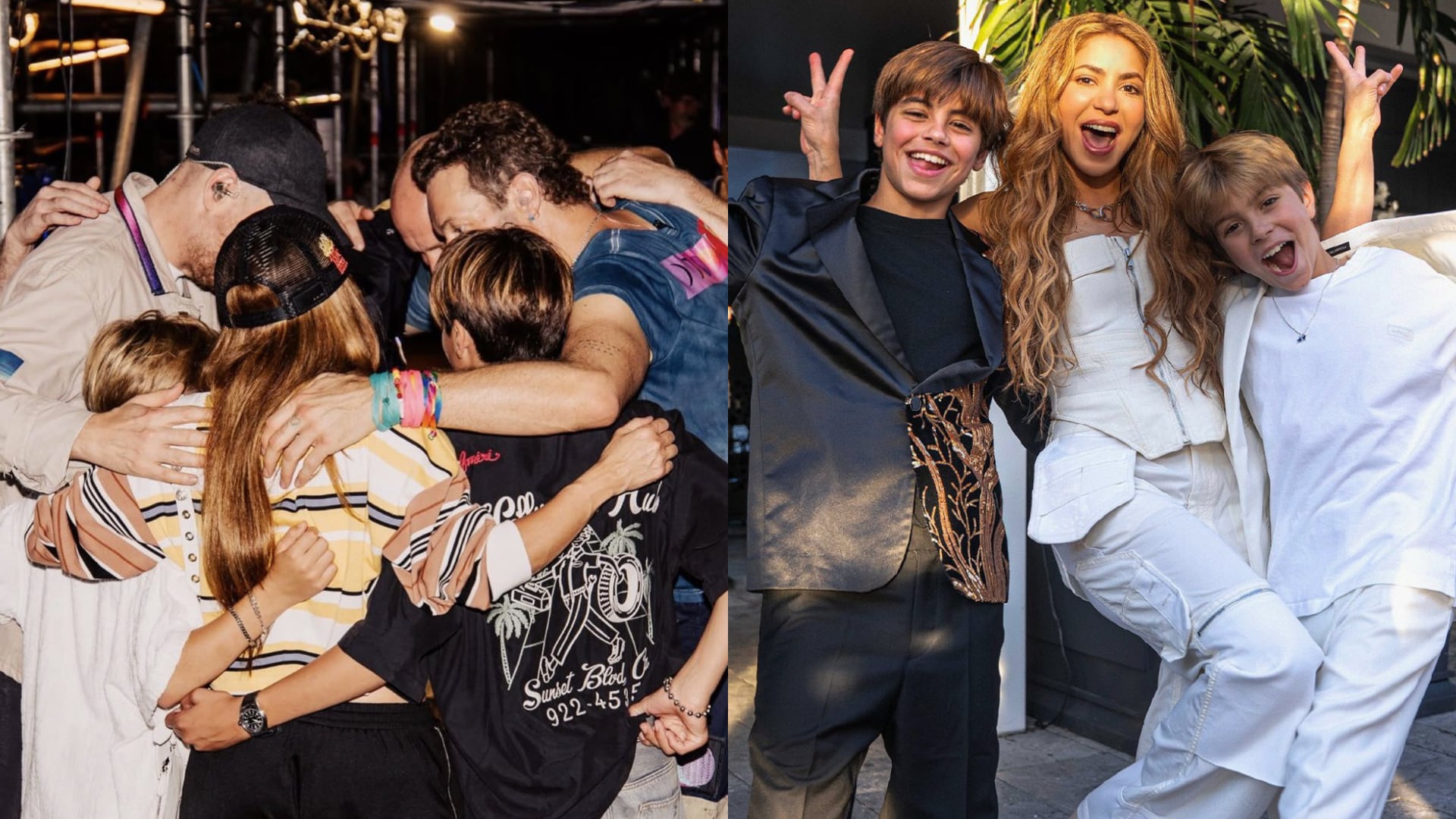 Shakira y sus hijos estuvieron tras bambalinas en el concierto de Coldplay en Miami