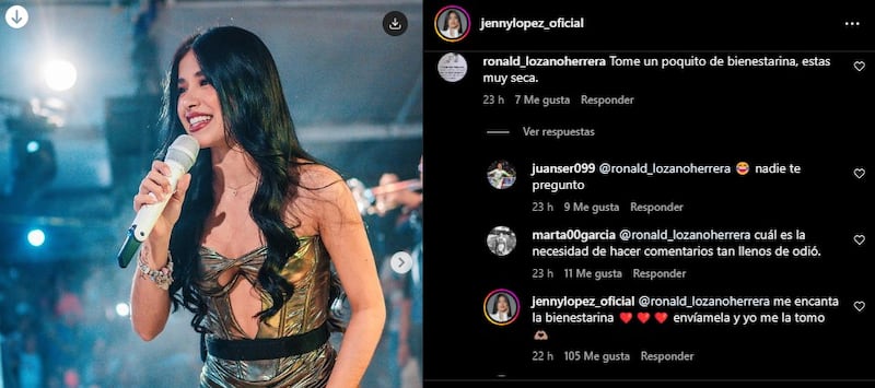 La cantante Jenny López es blanco constante de ataques en redes por parte de sus detractores.