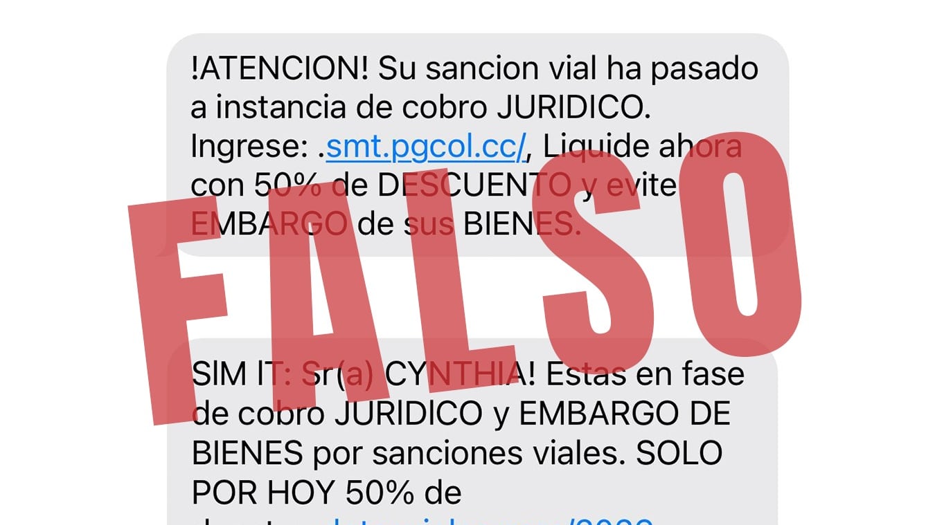Alerta por estafas a través de mensajes de texto con supuestas multas de tránsito para robar datos