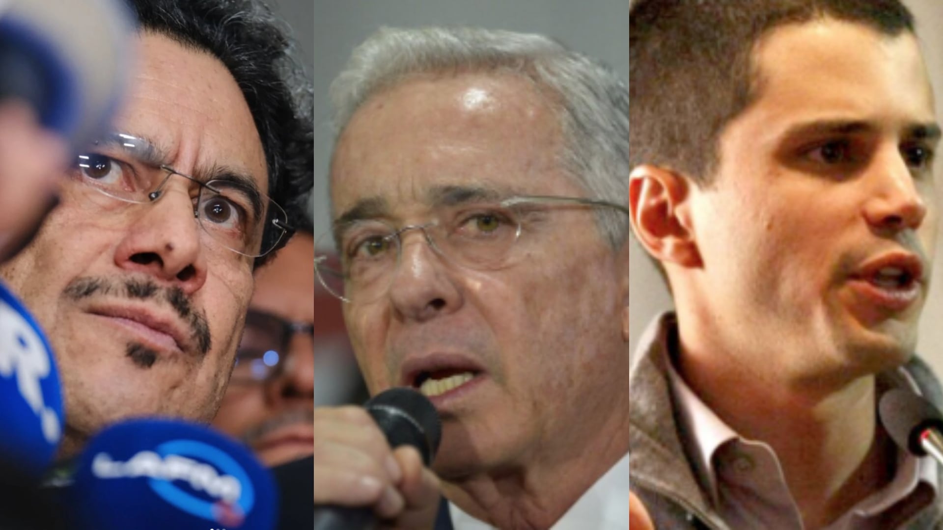Iván Cepeda, Álvaro Uribe y Tomás Uribe.