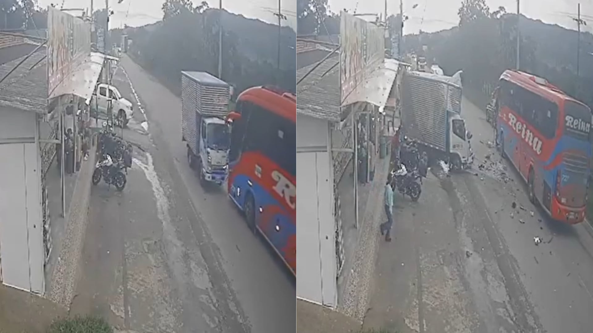Choque en vía de Santander.