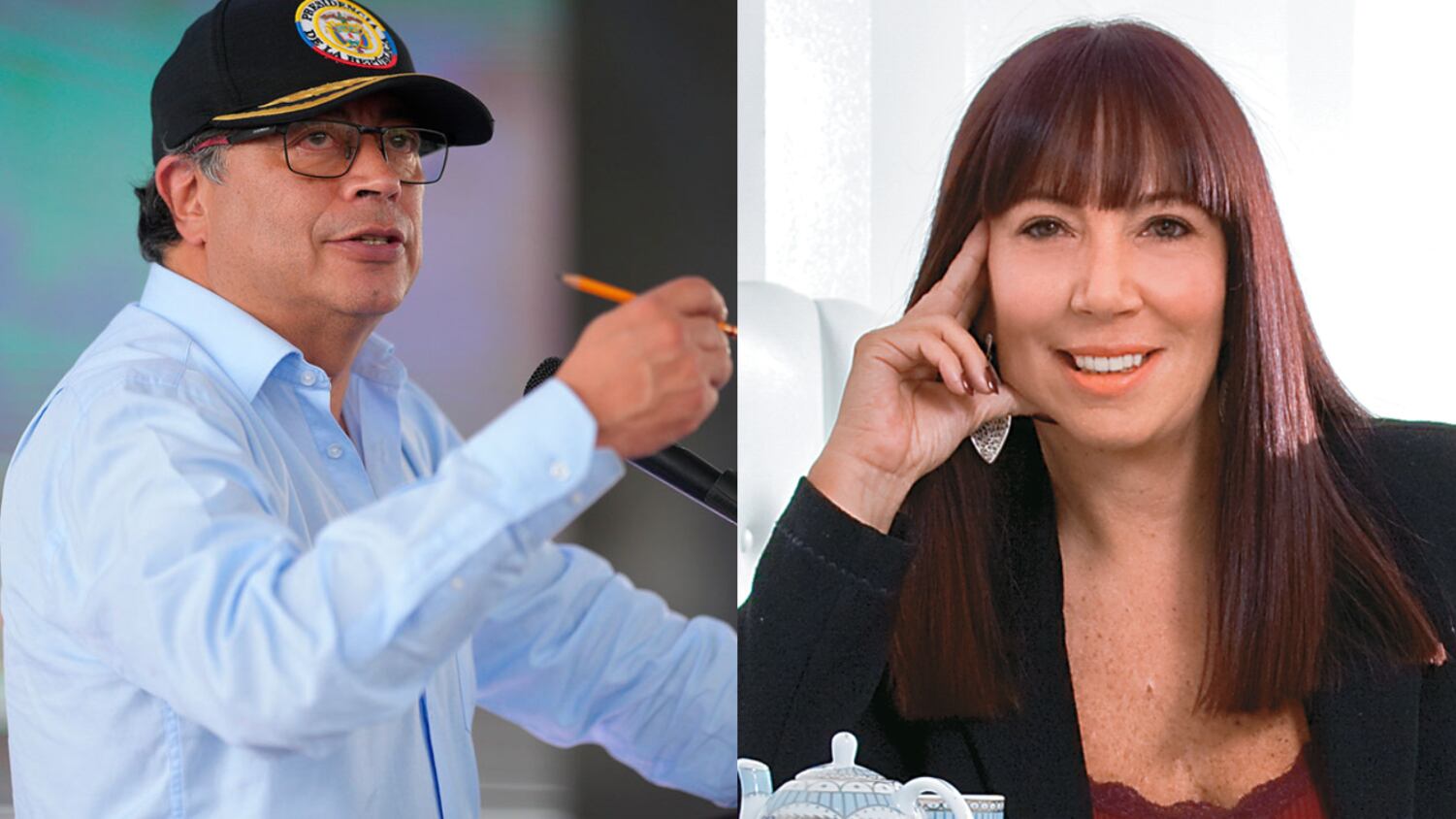 Foto del presidente Gustavo Petro y la periodista María Jimena Duzán