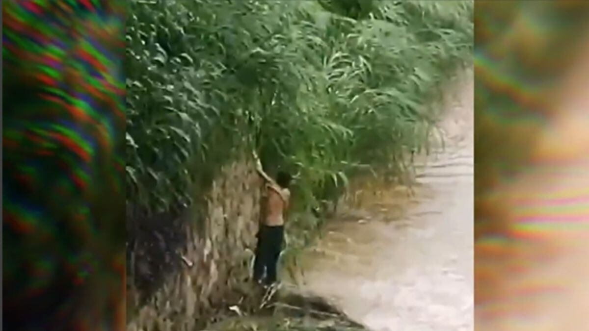 Dos policía rescataron a un habitante de calle que casi cae al río Cali.