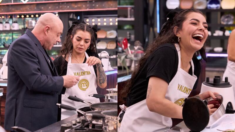 Valentina Taguado y el chef Jorge Raush en MasterChef Celebrity