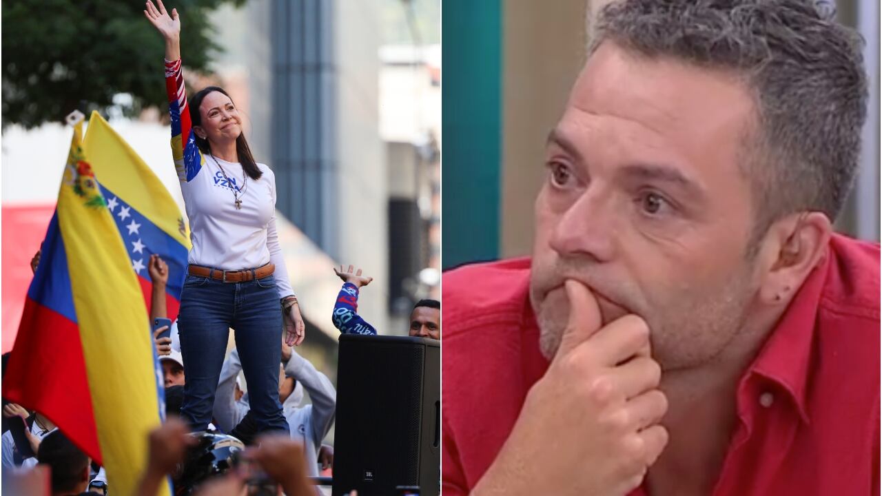 Iván Lalinde y la líder de la oposición venezolana, María Corina Machado.