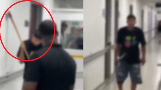 Foto caos en el Hospital Universitario del Valle: hombre armado exigía ver a su pareja y generó emergencia.