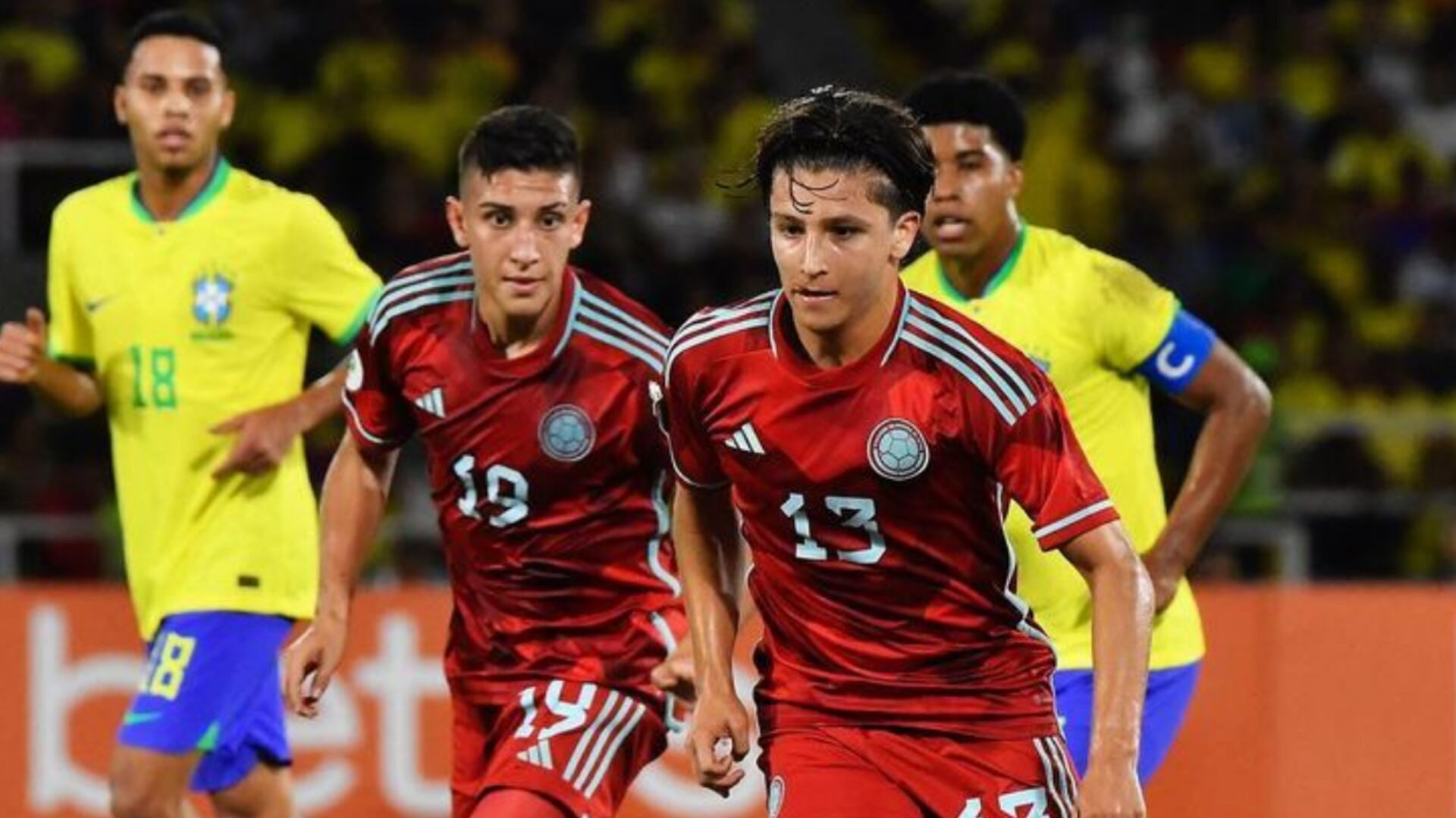 El insulto de Juan Castilla al final del partido de Colombia contra Brasil, en el Sudamericano Sub-2023, que se volvió viral en las redes sociales.