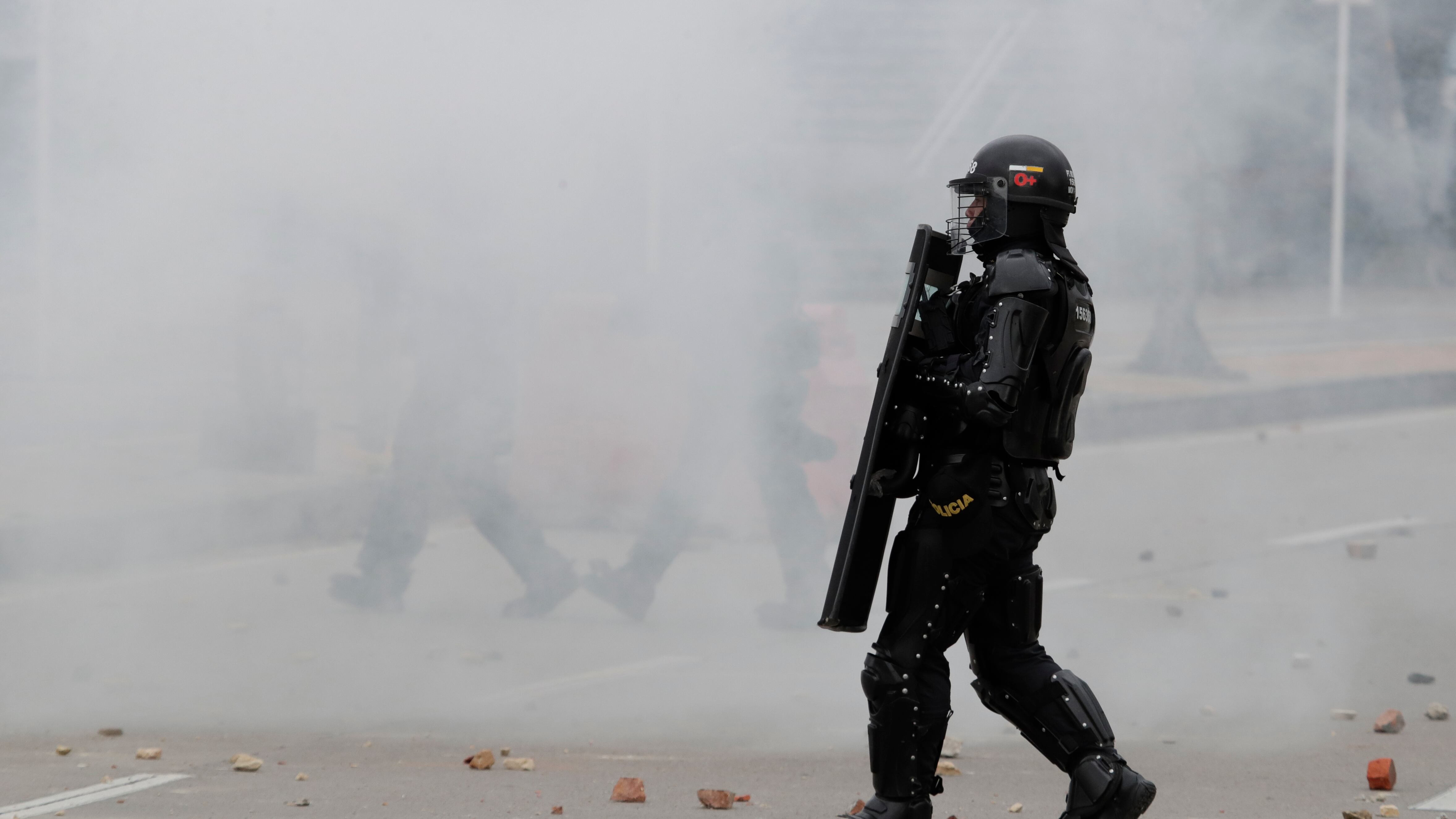 Manifestación de integrantes de la Primera Línea exigiendo la liberación de los presos políticos.