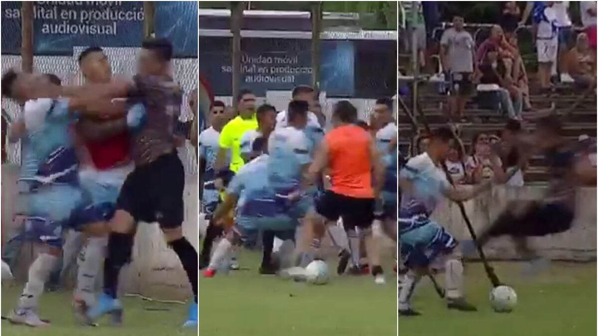Criminal patada ocasionó una batalla campal en partido de fútbol