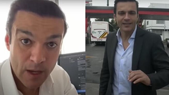 El periodista Juan Diego Alvira en su informe sobre el alza en el precio de la gasolina.