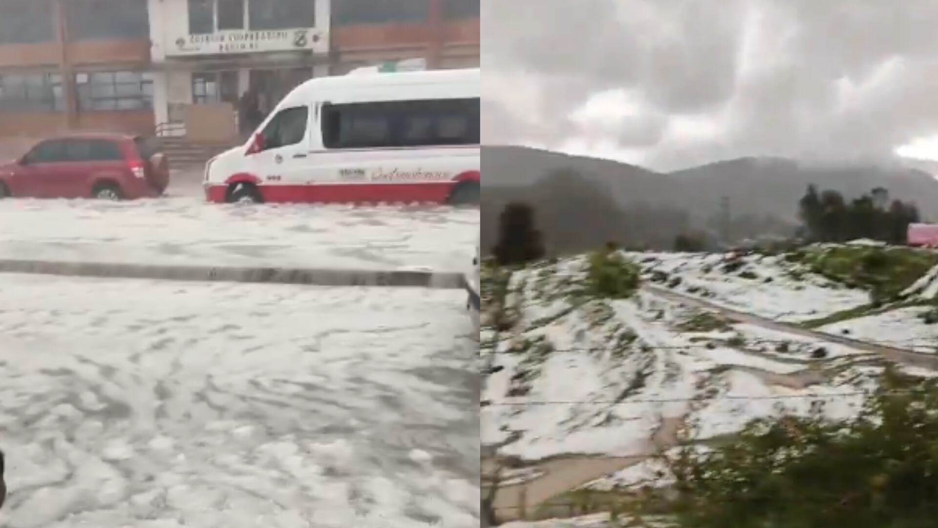 Imágenes de la granizada.