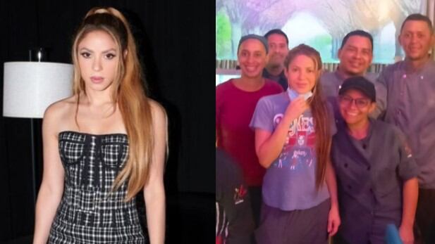 Shakira de visita en restaurante en Barranquilla.