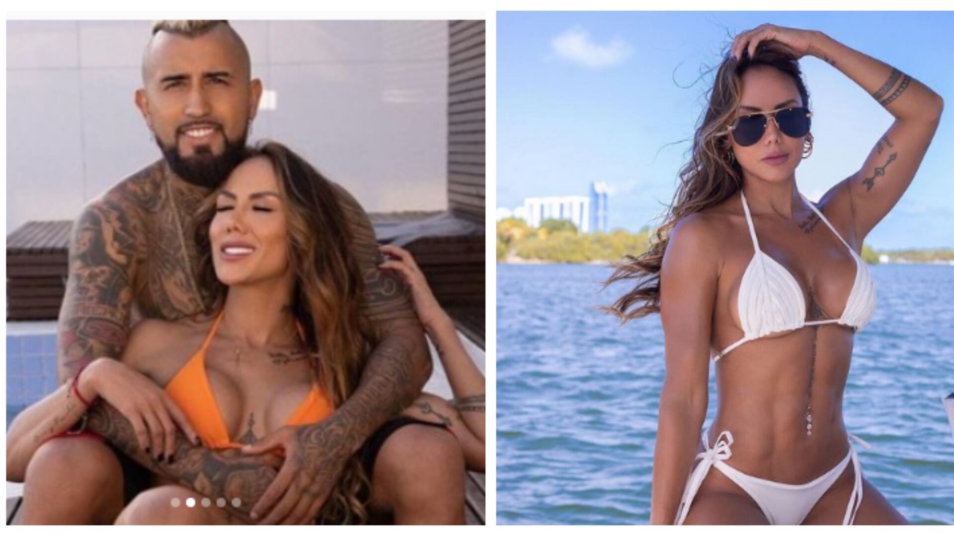 Arturo Vidal y su novia Sonia Isaza (Redes sociales)