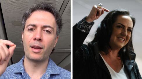 María Fernanda Cabal, senadora de la Oposición, y Daniel Quintero, exalcalde de Medellín