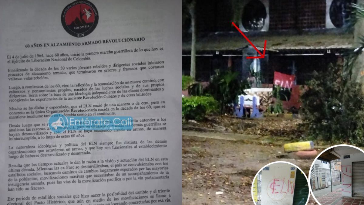 Detonaron artefacto y repartieron panfletos por cumpleaños 60 del ELN en Cali y el Cauca.