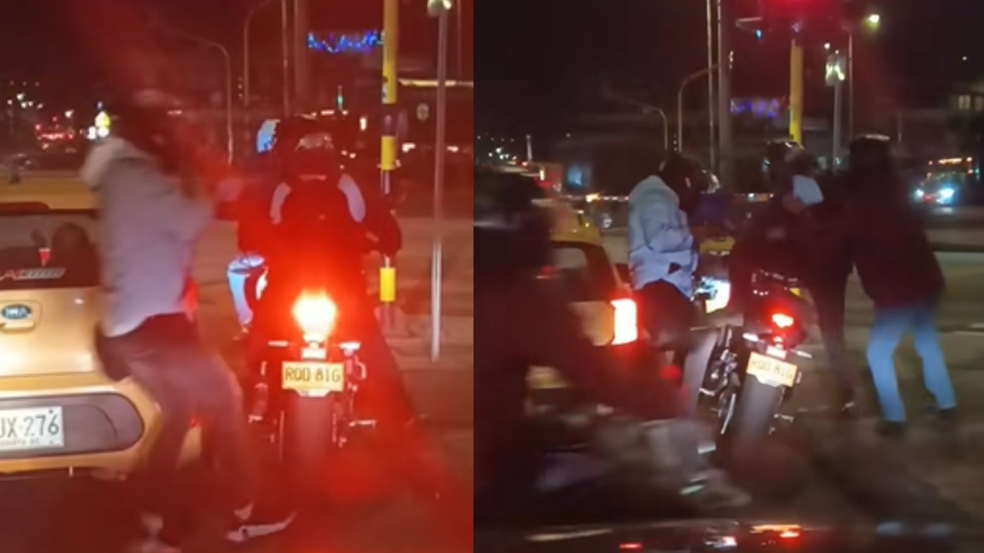 Robo de moto en semáforo de Bogotá quedó captado en cámara