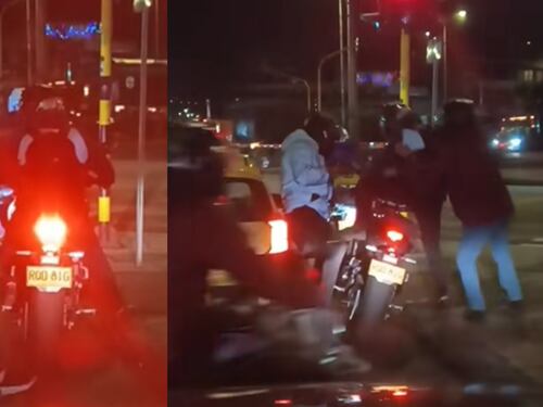 Ladrones en manada y con revolver le robaron la ‘motico’ a ciudadano en Bogotá; todo pasó en el cambio de semáforo
