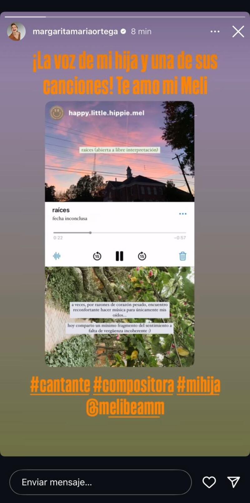 Margarita Ortega mostró el talento de su hija en la música