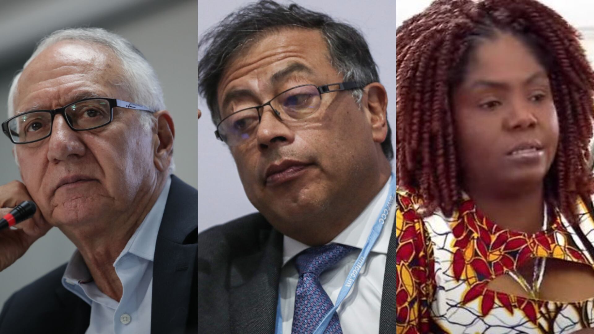 Ministro de Salud, Guillermos Jaramillo, Gustavo Petro y Francia Márquez.