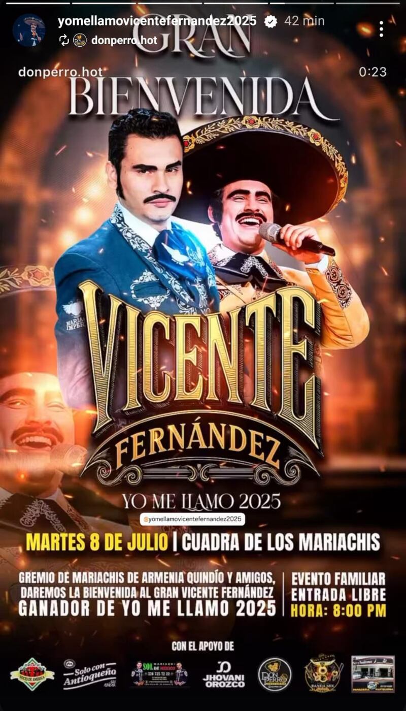 Esta es la gran bienvenida que le tienen a Vicente Fernández de Yo Me Llamo, tras ganarse los $500 millones del premio