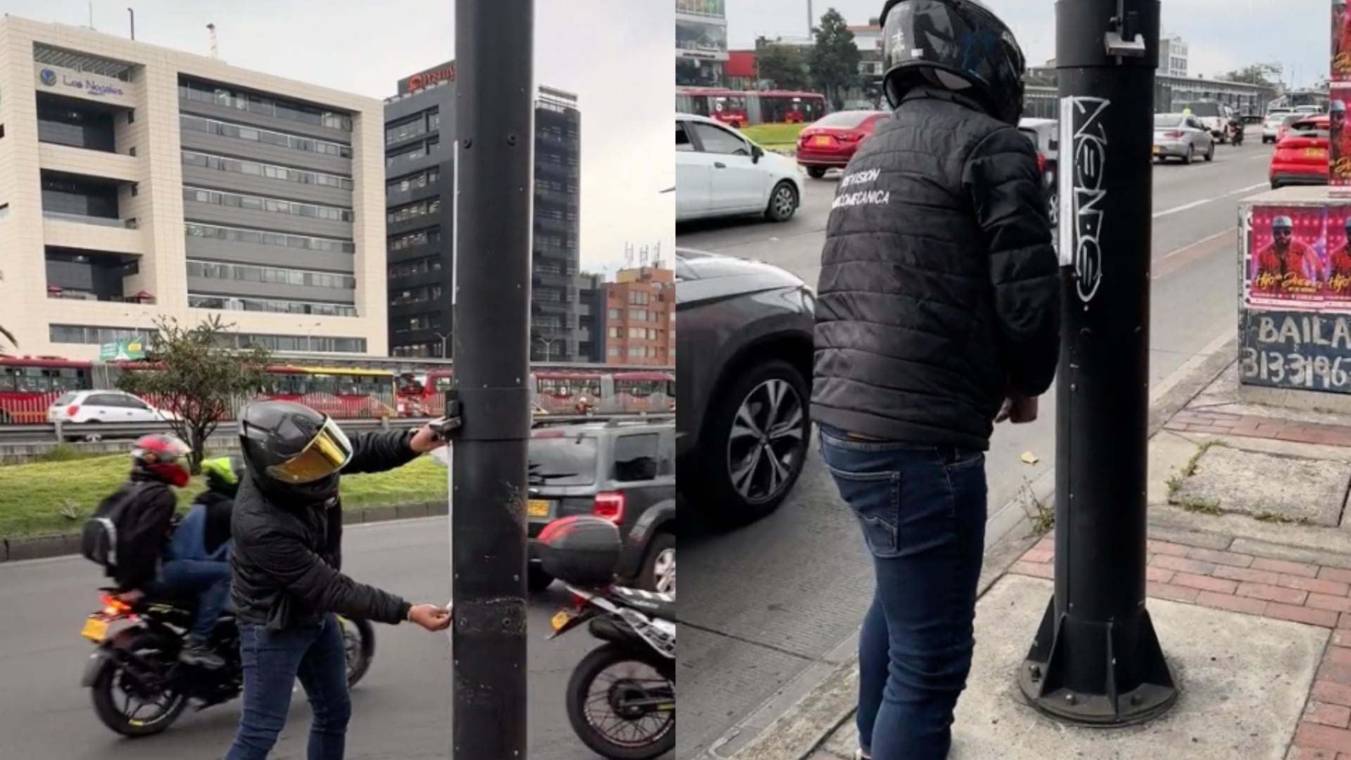 Motociclista se graba señalizando las cámaras de velocidad en Bogotá