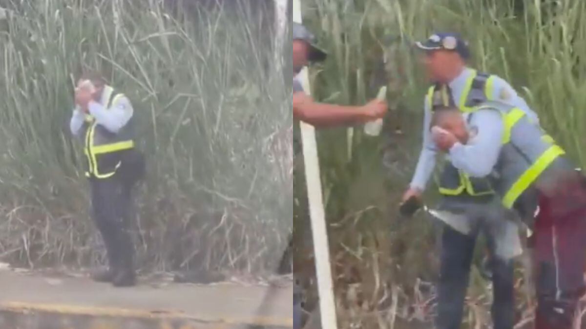 Un agente de tránsito fue víctima de fuerte agresión por parte de motociclistas en el sur de Cali.