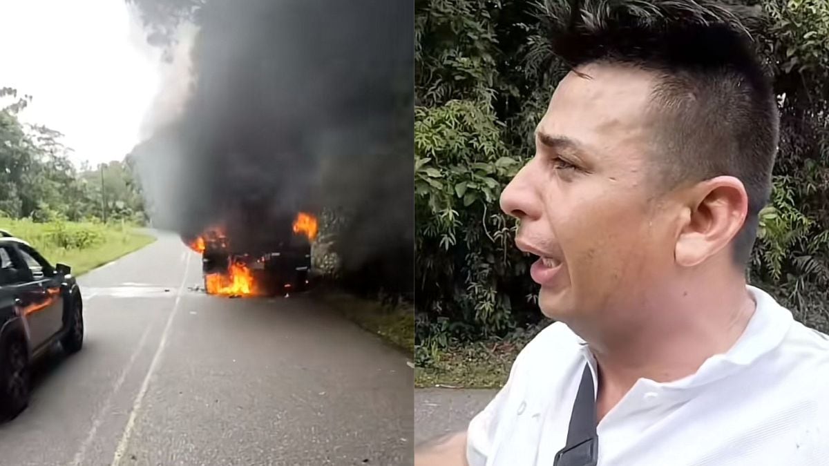 Conductor denunció que quemaron su camión en la vía al Chocó.