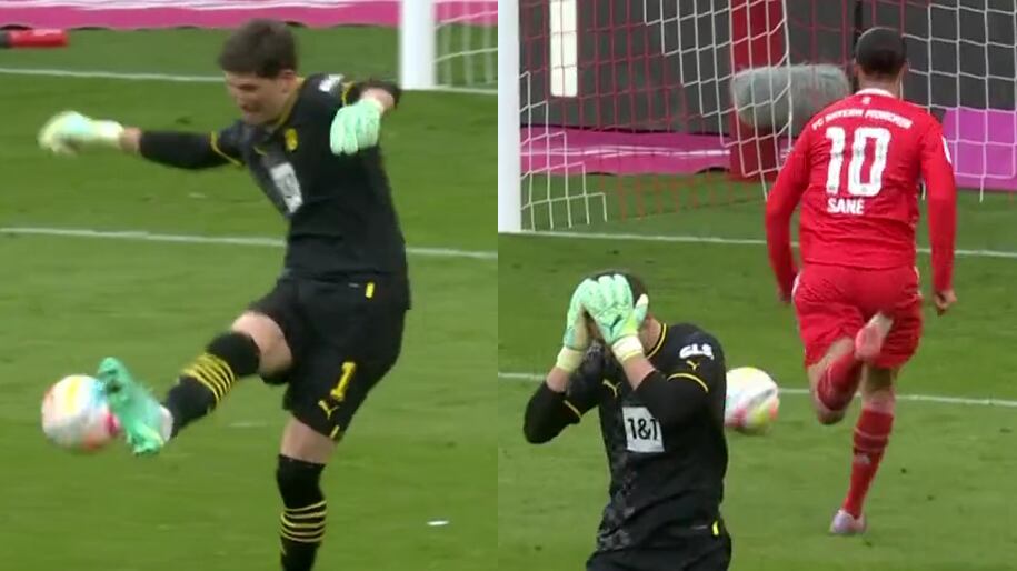 Error insólito de Gregor Kobel, arquero del Borussia Dortmund