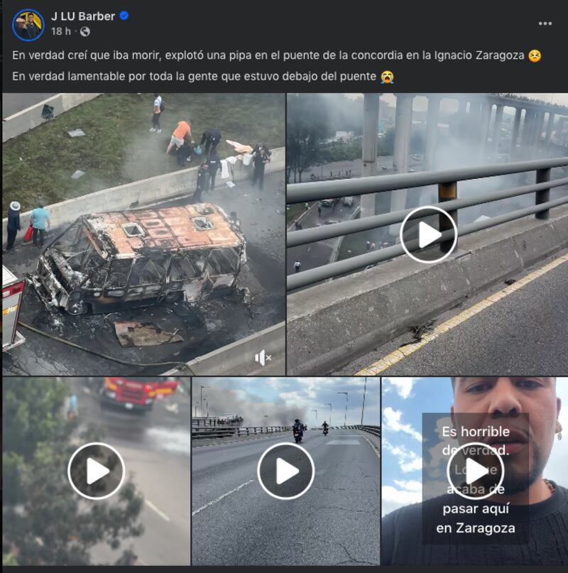 Publicación de J LU Barber tras el accidente