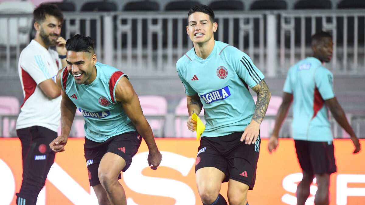 Radamel Falcao García y James Rodríguez en la Selección Colombia 2022