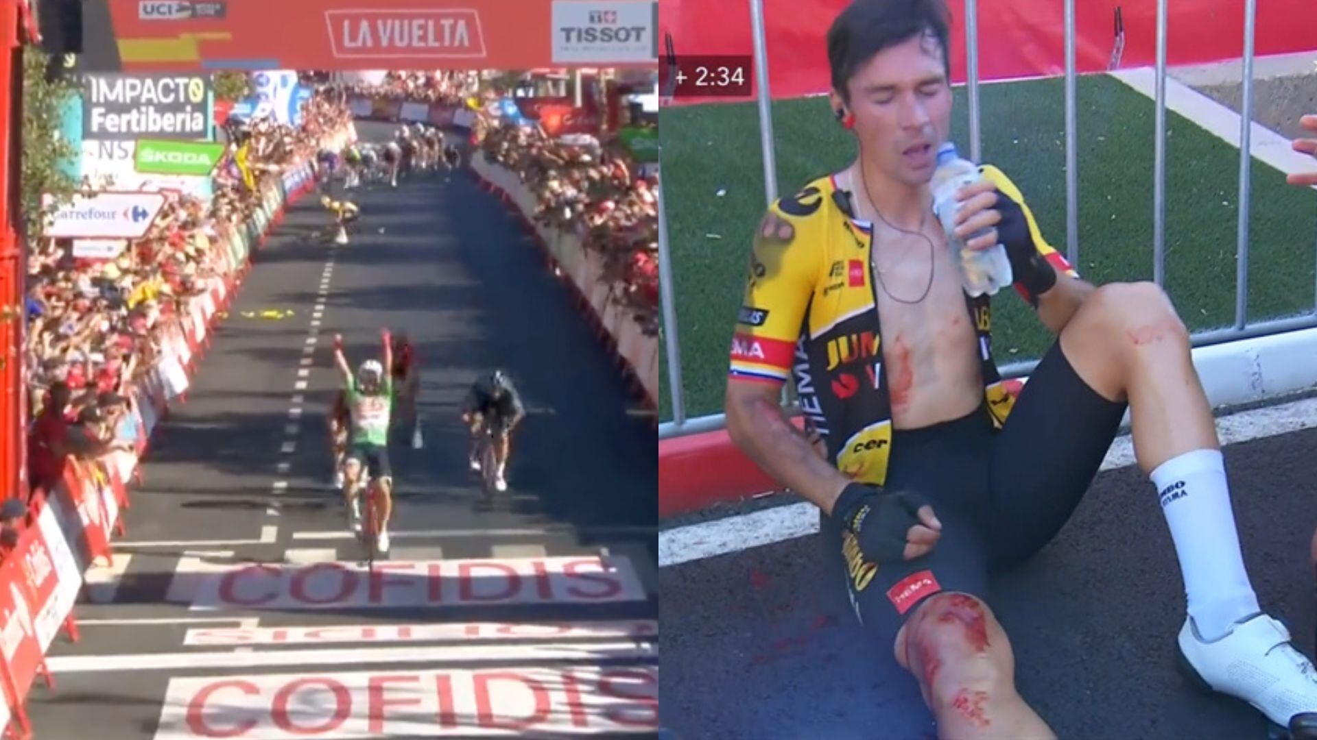 Caída de Primoz Roglic.