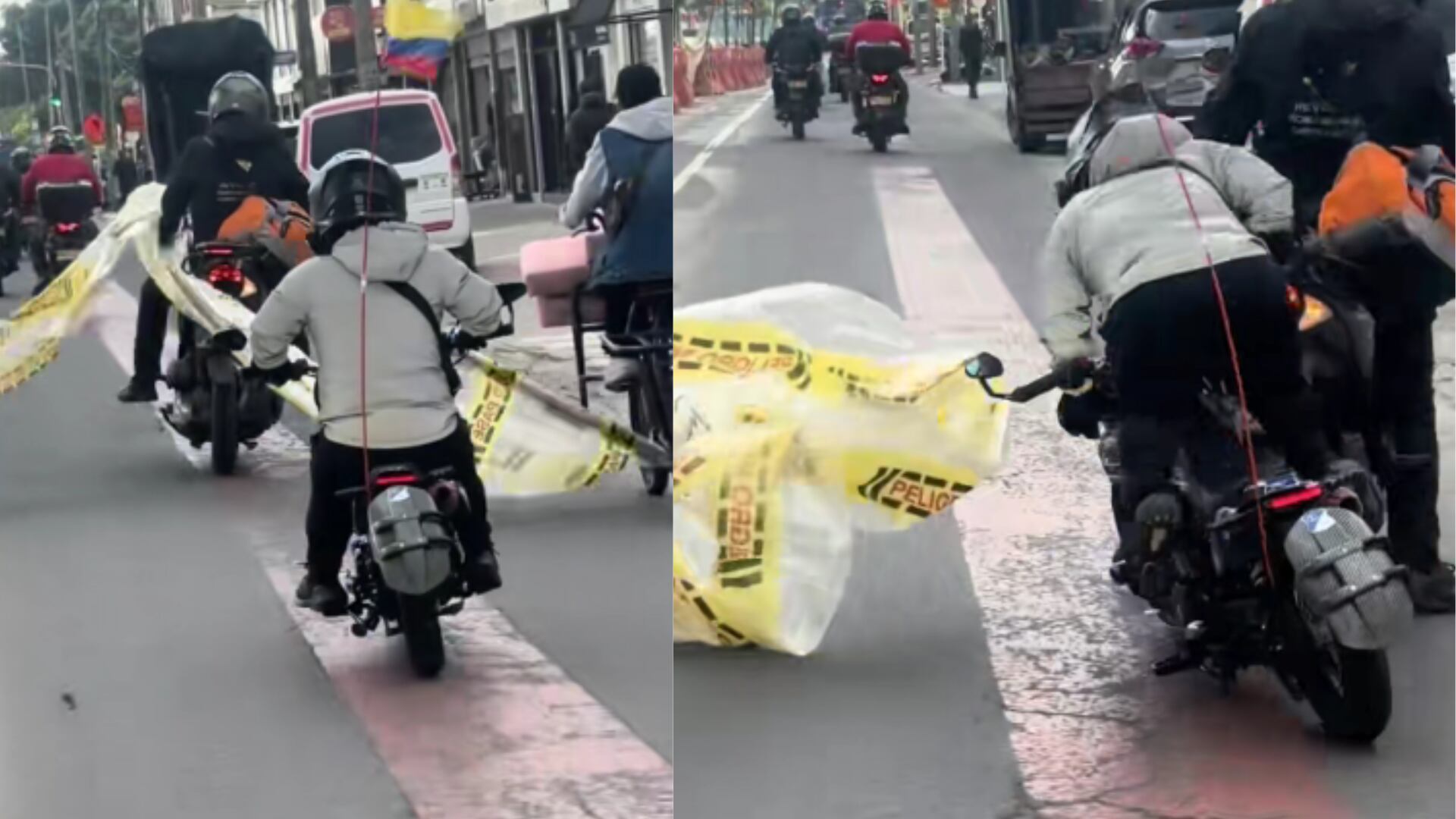 Bogotá: Polisombra del Metro ocasionó accidente de motociclistas