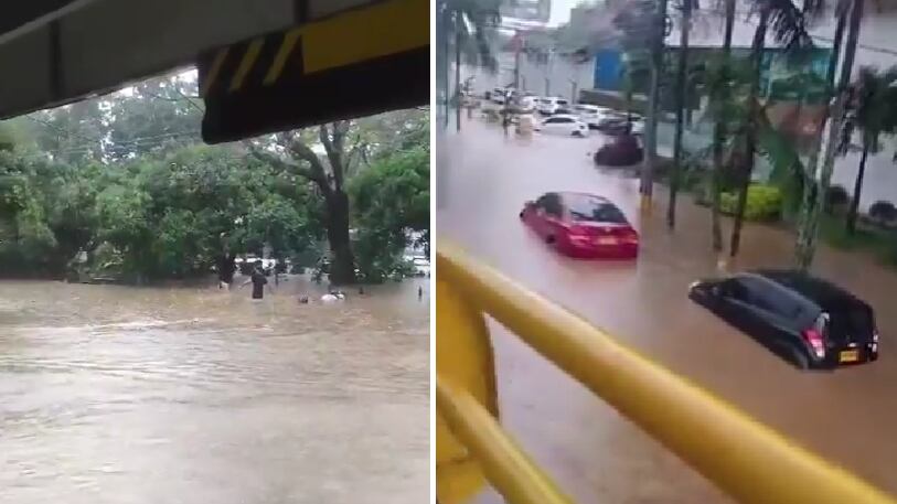 Fuerte aguacero en Medellín