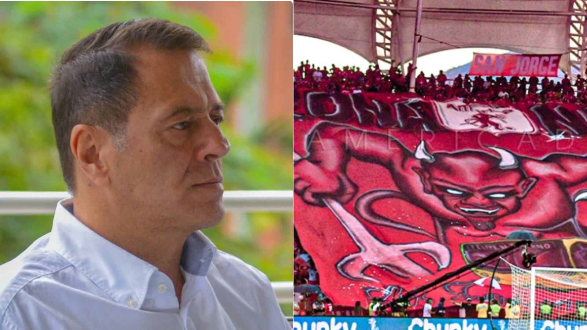 Tulio Gómez y barra del América - Fotos: Redes sociales