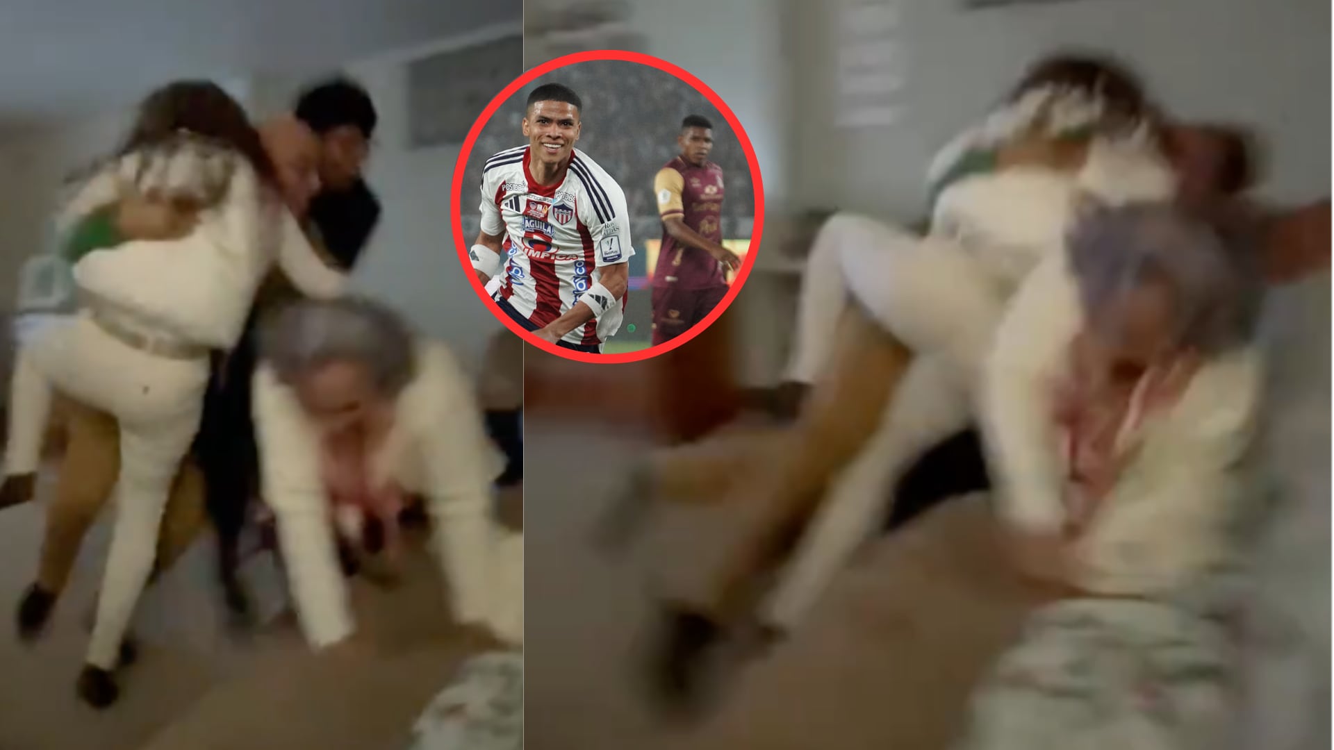 Familia se lanzó sobre la abuela y la espichó por festejar gol de Junior en la final del FPC