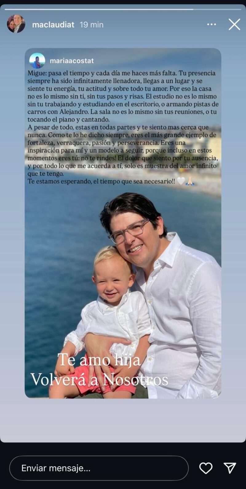 Hijastra Miguel Uribe.